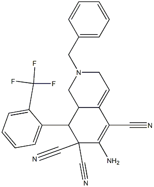 6-amino-2-benzyl-8-[2-(trifluoromethyl)phenyl]-2,3,8,8a-tetrahydro-5,7,7(1H)-isoquinolinetricarbonitrile