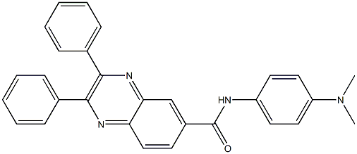 N-[4-(dimethylamino)phenyl]-2,3-diphenyl-6-quinoxalinecarboxamide 化学構造式