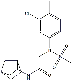 N-bicyclo[2.2.1]hept-2-yl-2-[3-chloro-4-methyl(methylsulfonyl)anilino]acetamide,,结构式