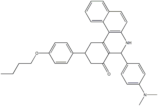 2-(4-butoxyphenyl)-5-[4-(dimethylamino)phenyl]-2,3,5,6-tetrahydrobenzo[a]phenanthridin-4(1H)-one 结构式