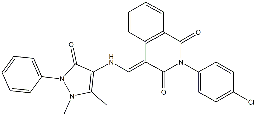 2-(4-chlorophenyl)-4-{[(1,5-dimethyl-3-oxo-2-phenyl-2,3-dihydro-1H-pyrazol-4-yl)amino]methylene}-1,3(2H,4H)-isoquinolinedione