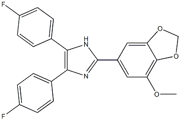 4,5-bis(4-fluorophenyl)-2-(7-methoxy-1,3-benzodioxol-5-yl)-1H-imidazole Struktur