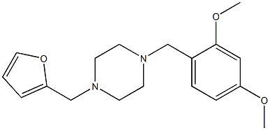 1-(2,4-dimethoxybenzyl)-4-(2-furylmethyl)piperazine,,结构式