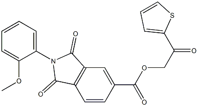 2-oxo-2-(2-thienyl)ethyl 2-(2-methoxyphenyl)-1,3-dioxo-5-isoindolinecarboxylate,,结构式