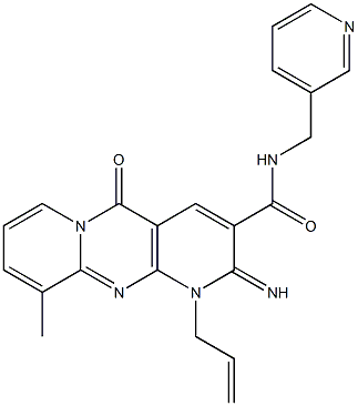 1-allyl-2-imino-10-methyl-5-oxo-N-(pyridin-3-ylmethyl)-1,5-dihydro-2H-dipyrido[1,2-a:2,3-d]pyrimidine-3-carboxamide Structure