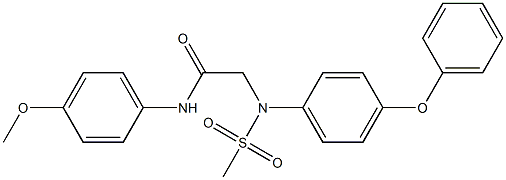 N-(4-methoxyphenyl)-2-[(methylsulfonyl)-4-phenoxyanilino]acetamide,,结构式