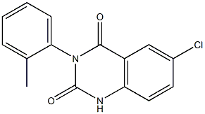 6-chloro-3-(2-methylphenyl)-2,4(1H,3H)-quinazolinedione 结构式