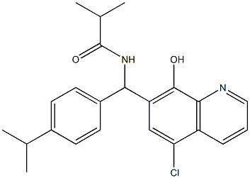 N-[(5-chloro-8-hydroxy-7-quinolinyl)(4-isopropylphenyl)methyl]-2-methylpropanamide 化学構造式