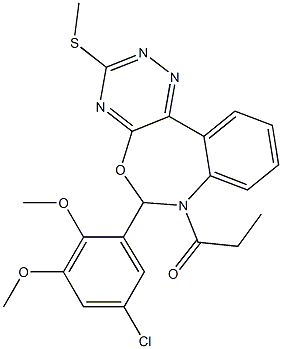 6-(5-chloro-2,3-dimethoxyphenyl)-3-(methylsulfanyl)-7-propionyl-6,7-dihydro[1,2,4]triazino[5,6-d][3,1]benzoxazepine