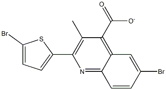 6-bromo-2-(5-bromo-2-thienyl)-3-methyl-4-quinolinecarboxylate,,结构式