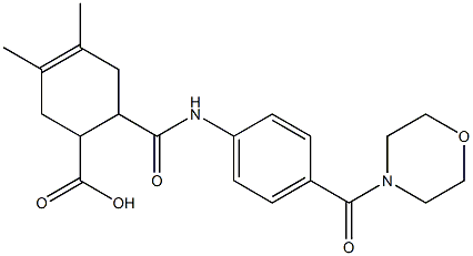 3,4-dimethyl-6-{[4-(morpholin-4-ylcarbonyl)anilino]carbonyl}cyclohex-3-ene-1-carboxylic acid Structure