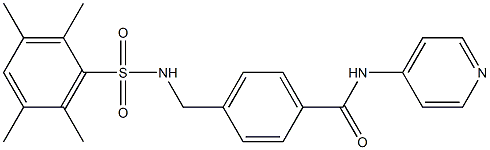 N-(4-pyridinyl)-4-({[(2,3,5,6-tetramethylphenyl)sulfonyl]amino}methyl)benzamide 化学構造式