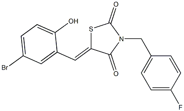 5-(5-bromo-2-hydroxybenzylidene)-3-(4-fluorobenzyl)-1,3-thiazolidine-2,4-dione