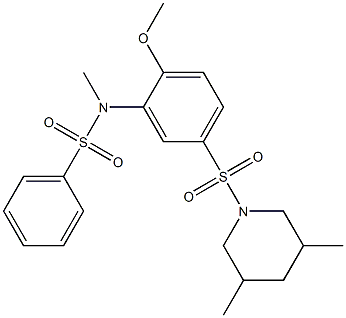 N-{5-[(3,5-dimethyl-1-piperidinyl)sulfonyl]-2-methoxyphenyl}-N-methylbenzenesulfonamide,,结构式