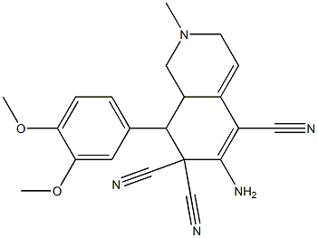 6-amino-8-(3,4-dimethoxyphenyl)-2-methyl-2,3,8,8a-tetrahydroisoquinoline-5,7,7(1H)-tricarbonitrile|