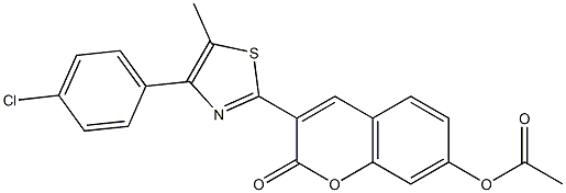 3-[4-(4-chlorophenyl)-5-methyl-1,3-thiazol-2-yl]-2-oxo-2H-chromen-7-yl acetate Structure