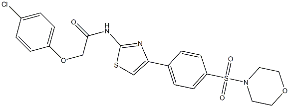2-(4-chlorophenoxy)-N-{4-[4-(4-morpholinylsulfonyl)phenyl]-1,3-thiazol-2-yl}acetamide,,结构式