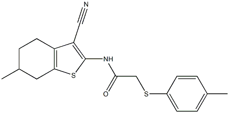  N-(3-cyano-6-methyl-4,5,6,7-tetrahydro-1-benzothien-2-yl)-2-[(4-methylphenyl)sulfanyl]acetamide