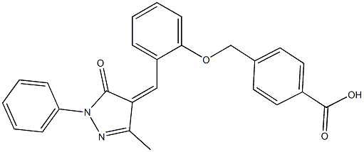 4-({2-[(3-methyl-5-oxo-1-phenyl-1,5-dihydro-4H-pyrazol-4-ylidene)methyl]phenoxy}methyl)benzoic acid Structure