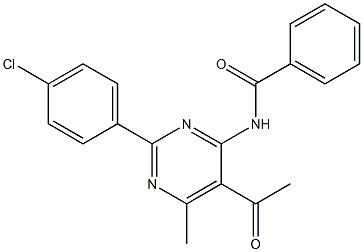 N-[5-acetyl-2-(4-chlorophenyl)-6-methyl-4-pyrimidinyl]benzamide Structure