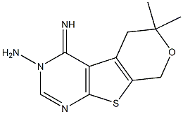 4-imino-6,6-dimethyl-5,8-dihydro-4H-pyrano[4',3':4,5]thieno[2,3-d]pyrimidin-3(6H)-ylamine Structure