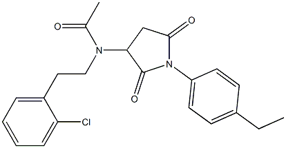 N-[2-(2-chlorophenyl)ethyl]-N-[1-(4-ethylphenyl)-2,5-dioxo-3-pyrrolidinyl]acetamide Structure