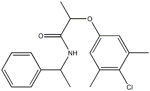 2-(4-chloro-3,5-dimethylphenoxy)-N-(1-phenylethyl)propanamide,,结构式