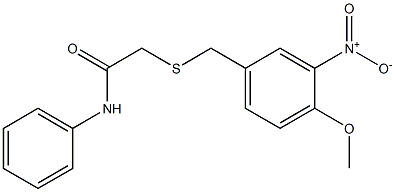 2-({3-nitro-4-methoxybenzyl}sulfanyl)-N-phenylacetamide Struktur