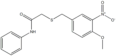 2-({3-nitro-4-methoxybenzyl}sulfanyl)-N-phenylacetamide 化学構造式