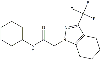 N-cyclohexyl-2-[3-(trifluoromethyl)-4,5,6,7-tetrahydro-1H-indazol-1-yl]acetamide 化学構造式