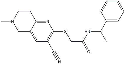  2-[(3-cyano-6-methyl-5,6,7,8-tetrahydro[1,6]naphthyridin-2-yl)sulfanyl]-N-(1-phenylethyl)acetamide