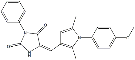 5-{[1-(4-methoxyphenyl)-2,5-dimethyl-1H-pyrrol-3-yl]methylene}-3-phenyl-2,4-imidazolidinedione Structure