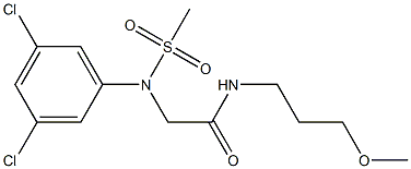 2-[3,5-dichloro(methylsulfonyl)anilino]-N-(3-methoxypropyl)acetamide 化学構造式