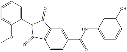 N-(3-hydroxyphenyl)-2-(2-methoxyphenyl)-1,3-dioxo-5-isoindolinecarboxamide Structure