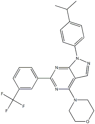 1-(4-isopropylphenyl)-4-(4-morpholinyl)-6-[3-(trifluoromethyl)phenyl]-1H-pyrazolo[3,4-d]pyrimidine Structure