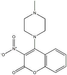 3-nitro-4-(4-methyl-1-piperazinyl)-2H-chromen-2-one 化学構造式