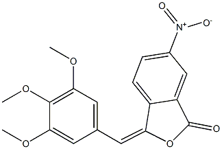 6-nitro-3-(3,4,5-trimethoxybenzylidene)-2-benzofuran-1(3H)-one 结构式