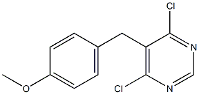 4-[(4,6-dichloro-5-pyrimidinyl)methyl]phenyl methyl ether 化学構造式