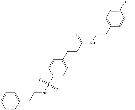 N-[2-(4-methoxyphenyl)ethyl]-3-(4-{[(2-phenylethyl)amino]sulfonyl}phenyl)propanamide Struktur