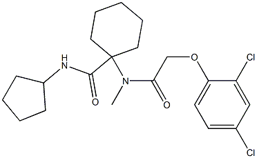 N-cyclopentyl-1-[[(2,4-dichlorophenoxy)acetyl](methyl)amino]cyclohexanecarboxamide 结构式