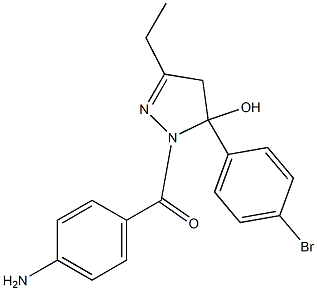 1-(4-aminobenzoyl)-5-(4-bromophenyl)-3-ethyl-4,5-dihydro-1H-pyrazol-5-ol 结构式