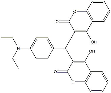 3-[[4-(diethylamino)phenyl](4-hydroxy-2-oxo-2H-chromen-3-yl)methyl]-4-hydroxy-2H-chromen-2-one,,结构式