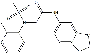 N-(1,3-benzodioxol-5-yl)-2-[2,6-dimethyl(methylsulfonyl)anilino]acetamide Structure