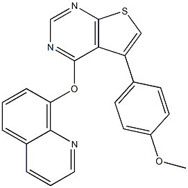 8-{[5-(4-methoxyphenyl)thieno[2,3-d]pyrimidin-4-yl]oxy}quinoline,,结构式