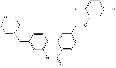 4-[(2,5-dichlorophenoxy)methyl]-N-[3-(4-morpholinylmethyl)phenyl]benzamide,,结构式