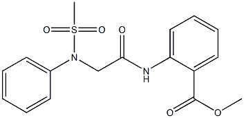 methyl 2-({[(methylsulfonyl)anilino]acetyl}amino)benzoate,,结构式