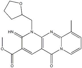 methyl 2-imino-10-methyl-5-oxo-1-(tetrahydro-2-furanylmethyl)-1,5-dihydro-2H-dipyrido[1,2-a:2,3-d]pyrimidine-3-carboxylate,,结构式