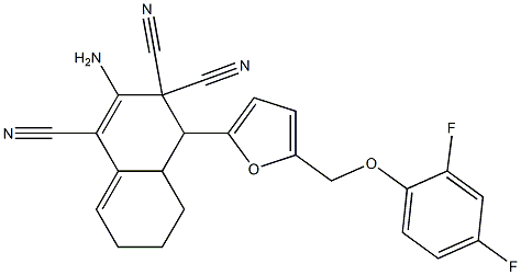 2-amino-4-{5-[(2,4-difluorophenoxy)methyl]-2-furyl}-4a,5,6,7-tetrahydro-1,3,3(4H)-naphthalenetricarbonitrile 结构式