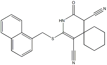 2-[(1-naphthylmethyl)sulfanyl]-4-oxo-3-azaspiro[5.5]undec-1-ene-1,5-dicarbonitrile 结构式