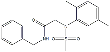 N-benzyl-2-[2,5-dimethyl(methylsulfonyl)anilino]acetamide Structure